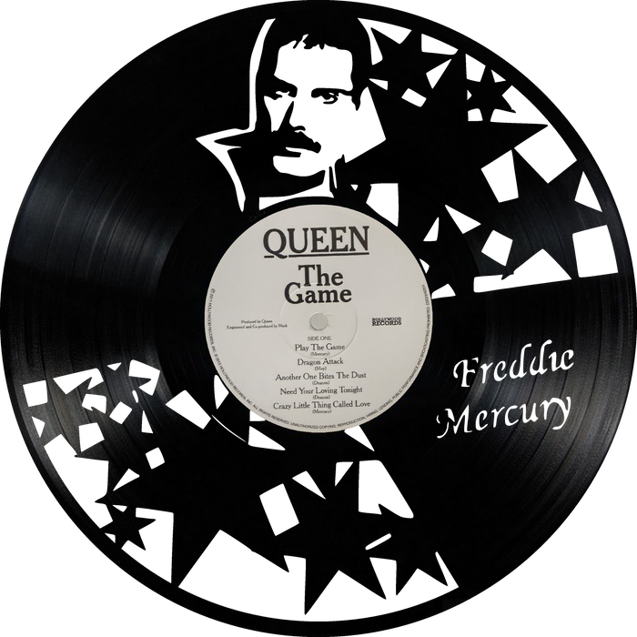 queen Laser Cut Vinyl Record artist representation or vinyl clock