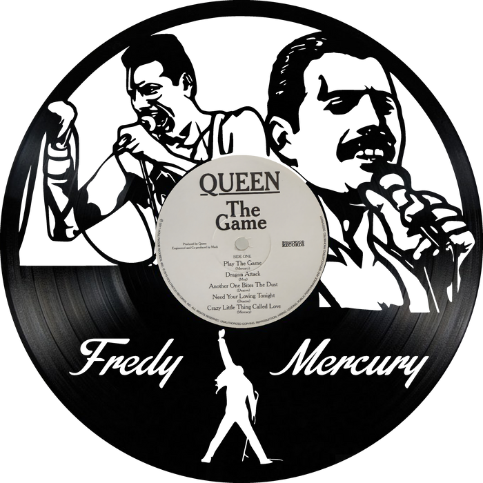 queen Laser Cut Vinyl Record artist representation or vinyl clock