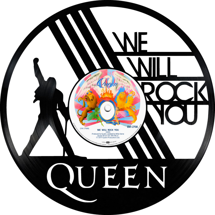 queen Laser Cut Vinyl Record artist representation or vinyl clock