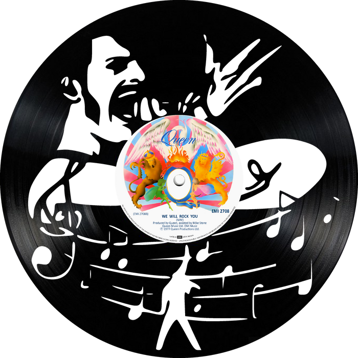 queen Laser Cut Vinyl Record artist representation or vinyl clock