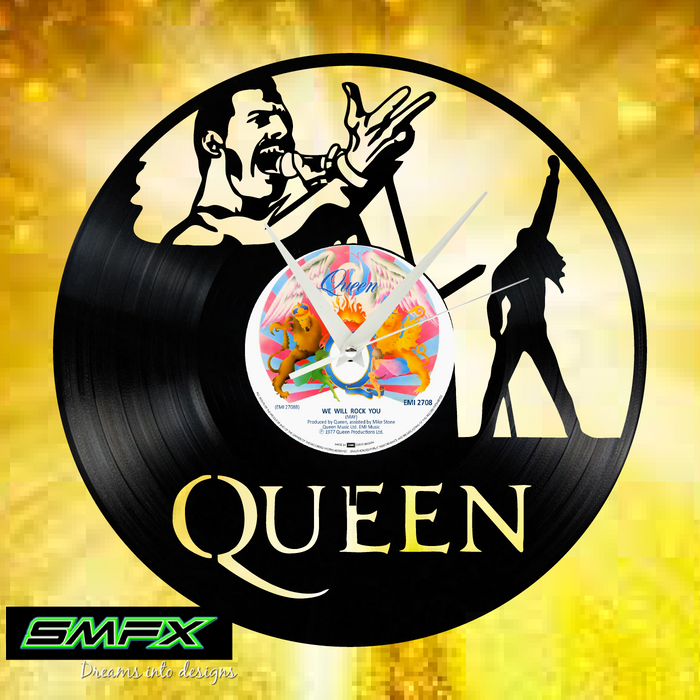 queen Laser Cut Vinyl Record artist representation or vinyl clock