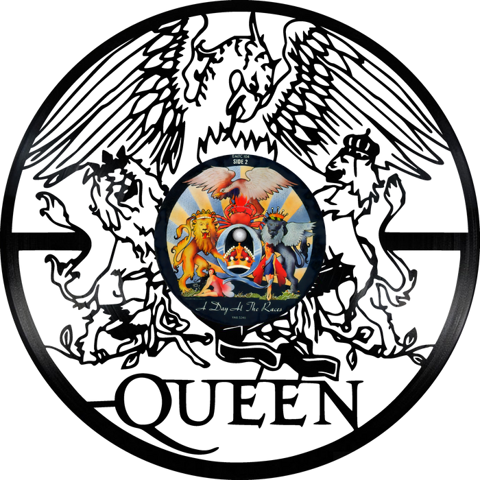 queen Laser Cut Vinyl Record artist representation or vinyl clock