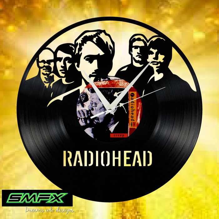RADIOHEAD Laser Cut Vinyl Record artist representation or vinyl clock