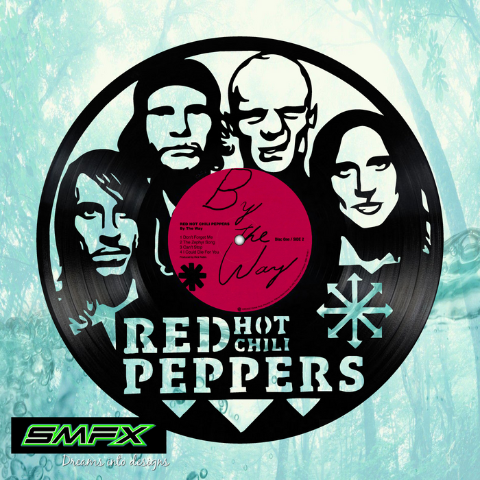 red hot chili peppers Laser Cut Vinyl Record artist representation or vinyl clock