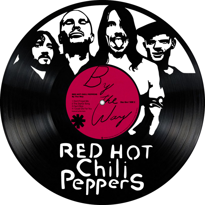 red hot chili peppers Laser Cut Vinyl Record artist representation or vinyl clock