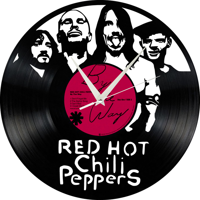 red hot chili peppers Laser Cut Vinyl Record artist representation or vinyl clock