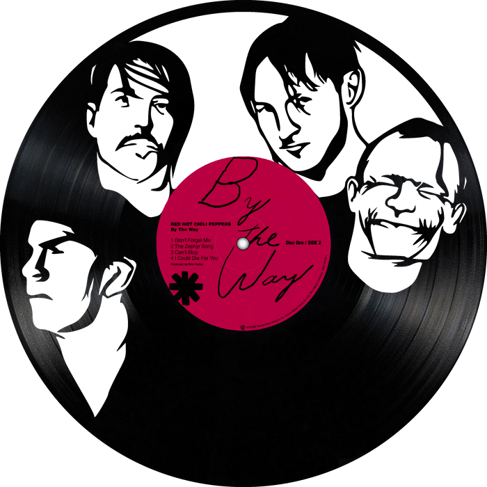 red hot chili peppers Laser Cut Vinyl Record artist representation or vinyl clock