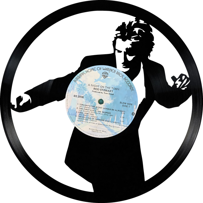 rod stewart wagon Laser Cut Vinyl Record artist representation or vinyl clock