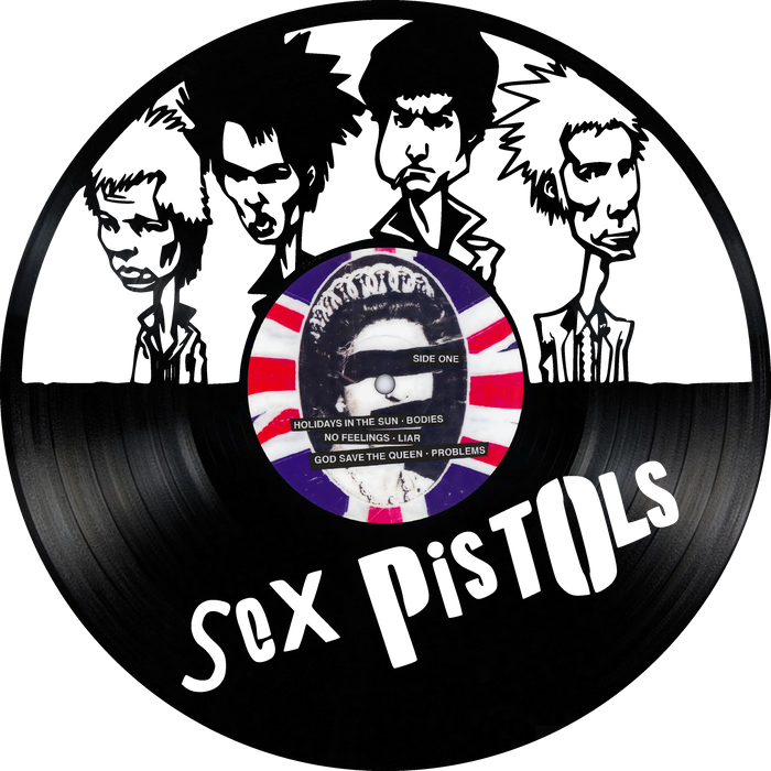 SEX PISTOLS Laser Cut Vinyl Record artist representation or vinyl clock