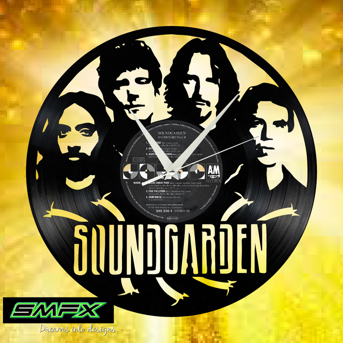 soundgarden Laser Cut Vinyl Record artist representation or vinyl clock