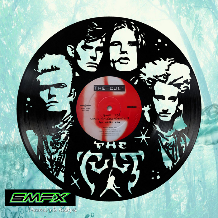 the cult Laser Cut Vinyl Record artist representation or vinyl clock