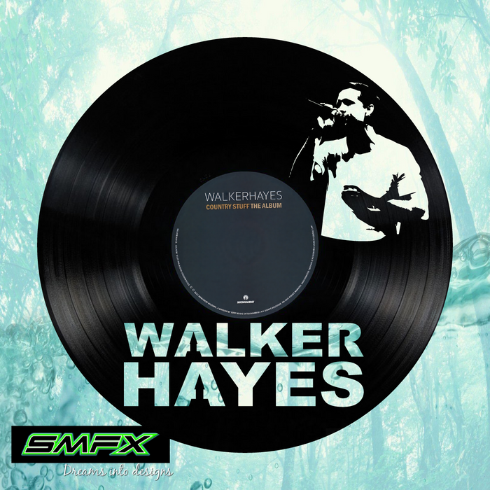 WALKER HAYES Cut Vinyl Record artist representation or vinyl clock