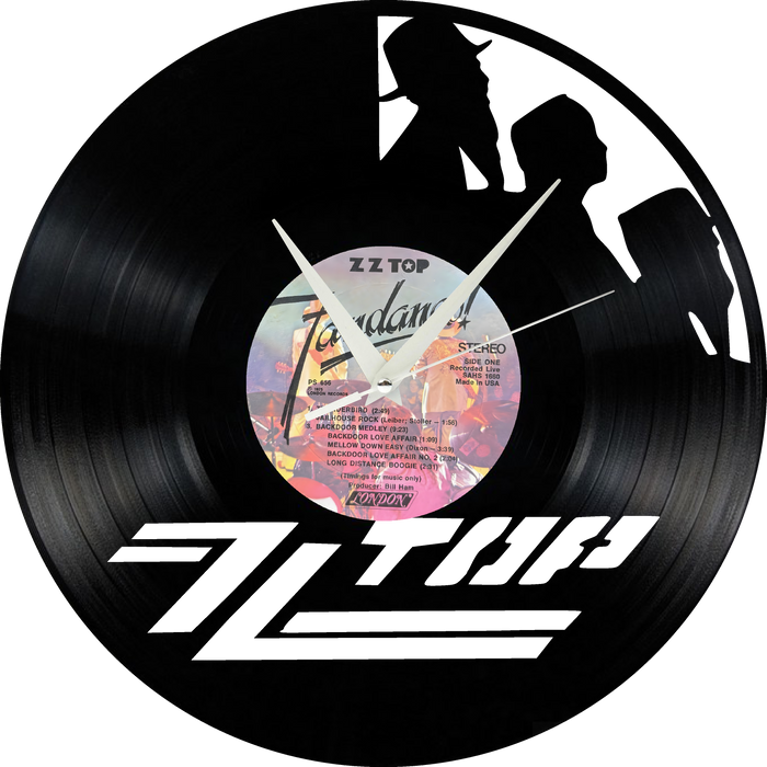 ZZ TOP Laser Cut Vinyl Record artist representation or vinyl clock