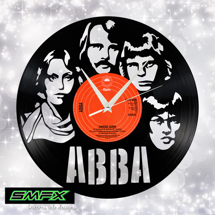 abba Laser Cut Vinyl Record artist representation or vinyl clock