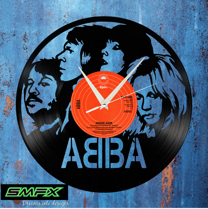 abba Laser Cut Vinyl Record artist representation or vinyl clock