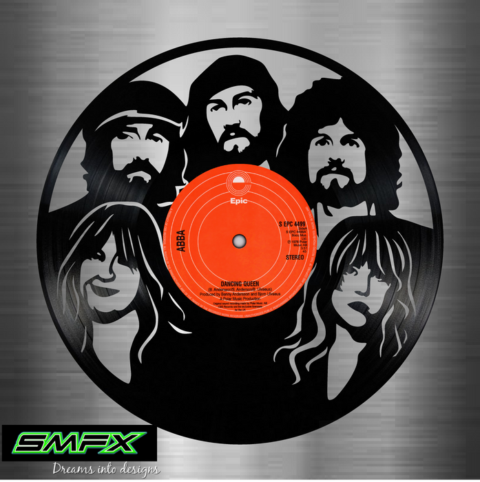abba Laser Cut Vinyl Record artist representation or vinyl clock