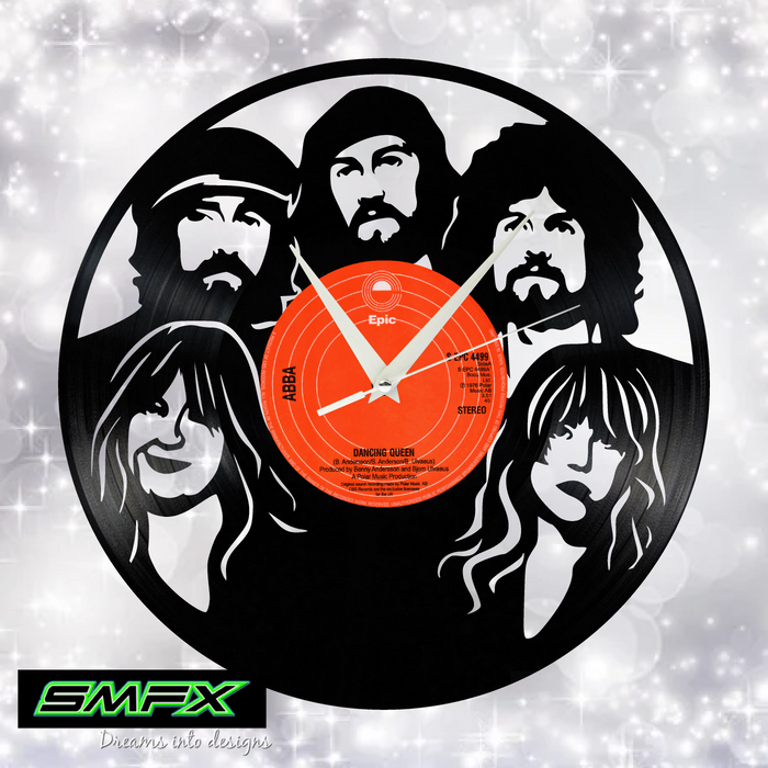 abba Laser Cut Vinyl Record artist representation or vinyl clock