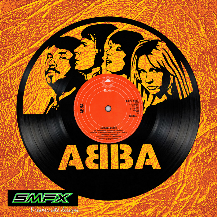 abba Laser Cut Vinyl Record artist representation or vinyl clock