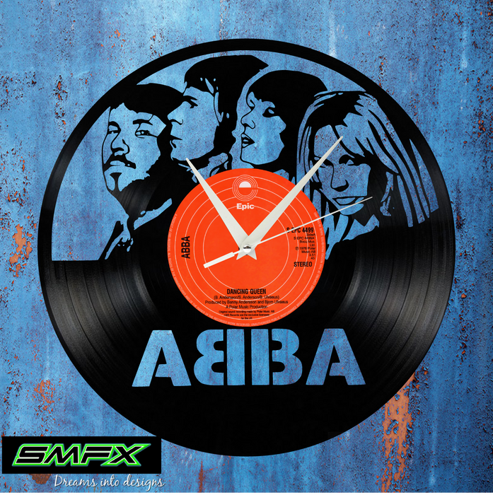 abba Laser Cut Vinyl Record artist representation or vinyl clock