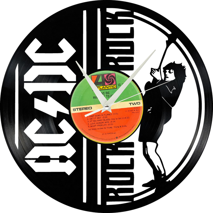 AC-DC  Laser Cut Vinyl Record artist representation or vinyl clock