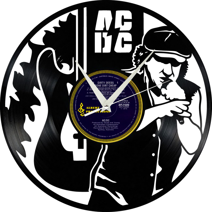 AC-DC  Laser Cut Vinyl Record artist representation or vinyl clock