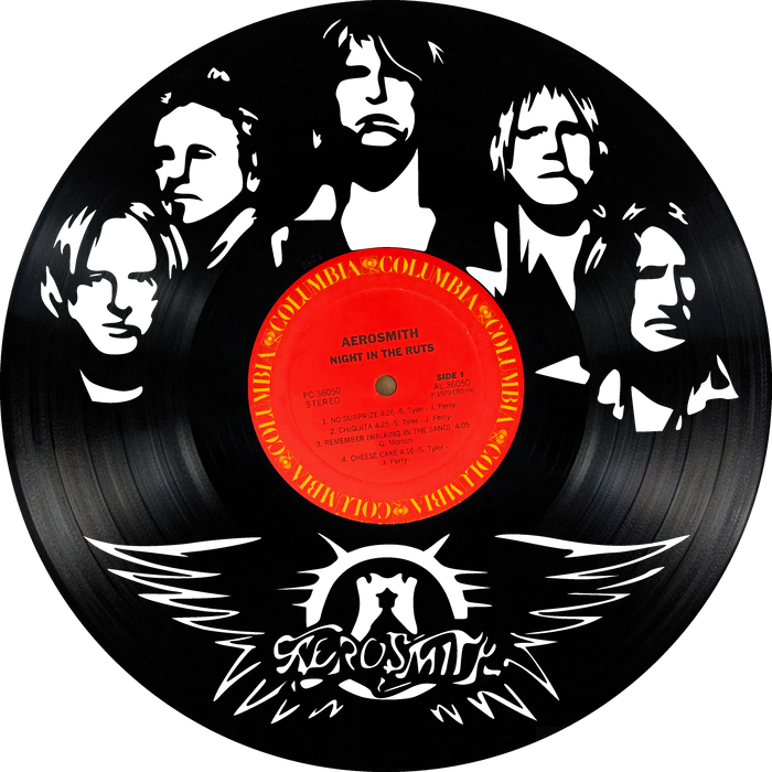AEROSMITH Laser Cut Vinyl Record artist representation or vinyl clock