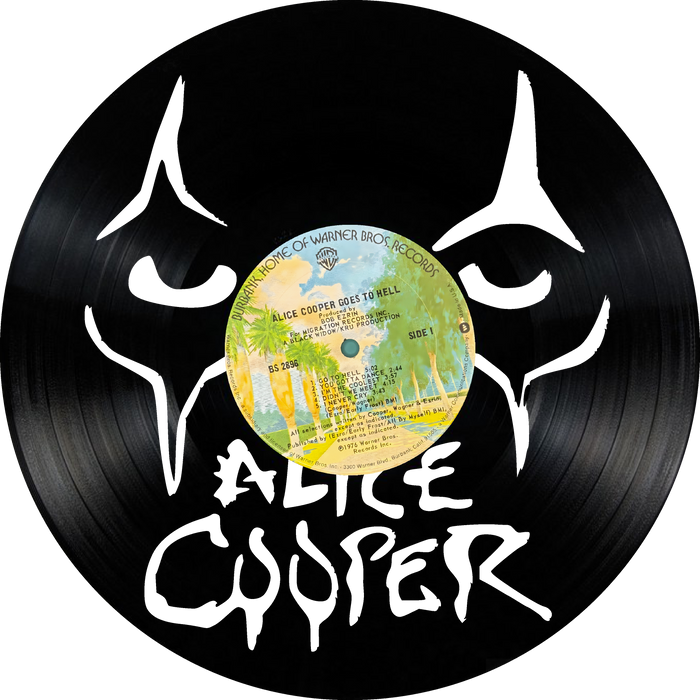 alice cooper Laser Cut Vinyl Record artist representation or vinyl clock