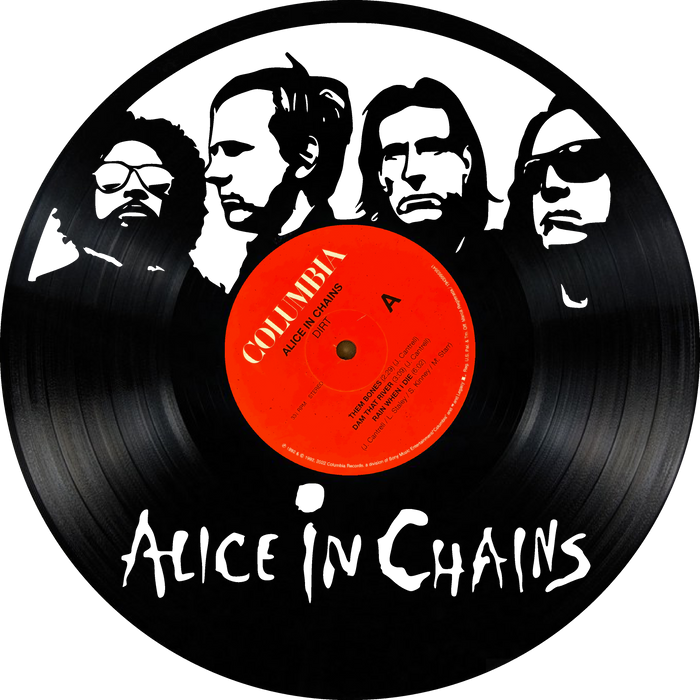 Alice in Chains Laser Cut Vinyl Record artist representation or vinyl clock