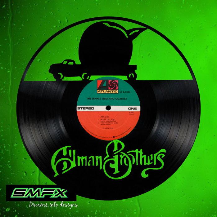 ALLMAN BROTHERS  Laser Cut Vinyl Record artist representation or vinyl clock