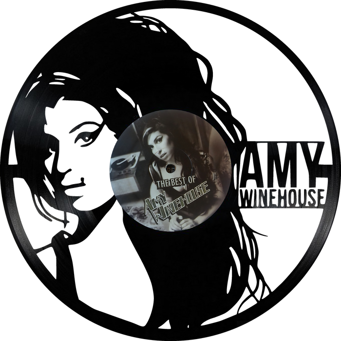 Amy Winehouse Laser Cut Vinyl Record artist representation or vinyl clock