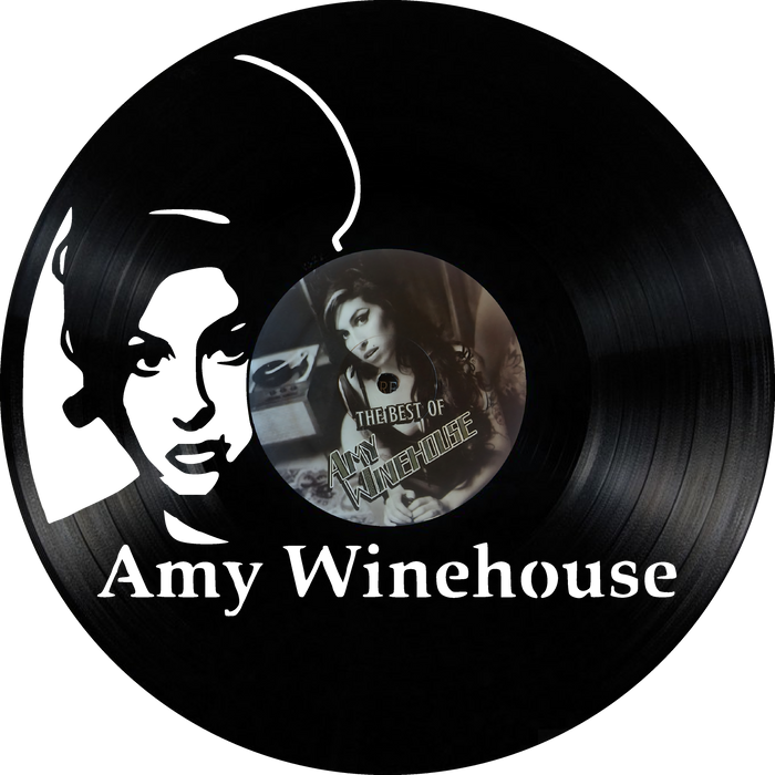 Amy Winehouse Laser Cut Vinyl Record artist representation or vinyl clock