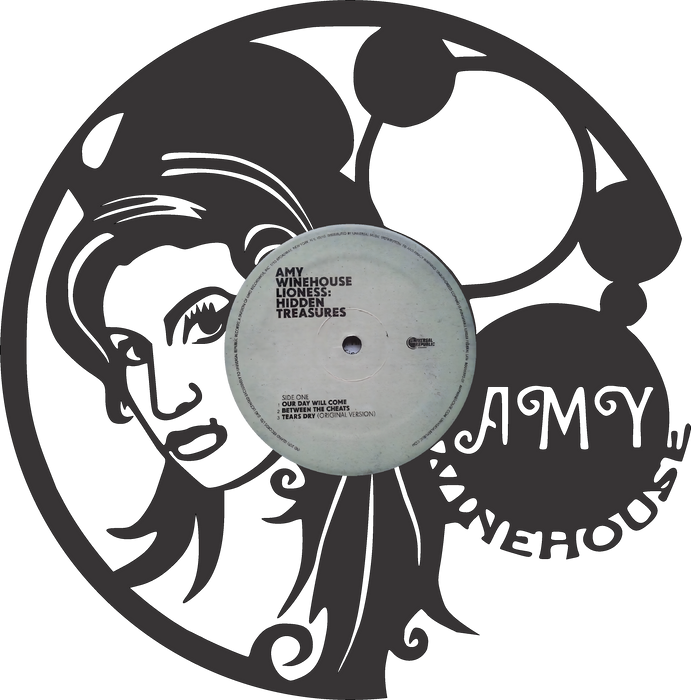 Amy Winehouse Laser Cut Vinyl Record artist representation or vinyl clock