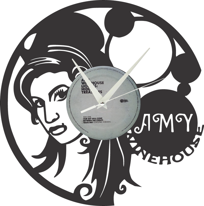 Amy Winehouse Laser Cut Vinyl Record artist representation or vinyl clock