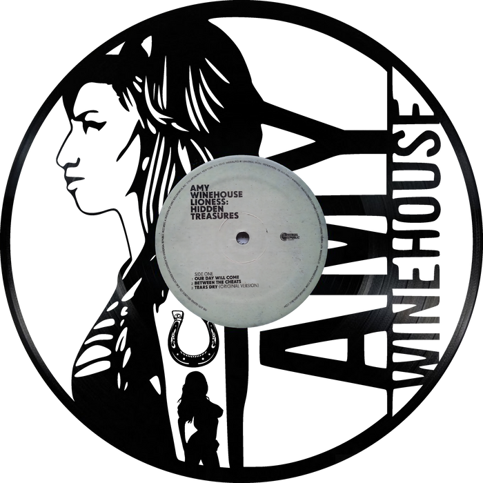 Amy Winehouse Laser Cut Vinyl Record artist representation or vinyl clock