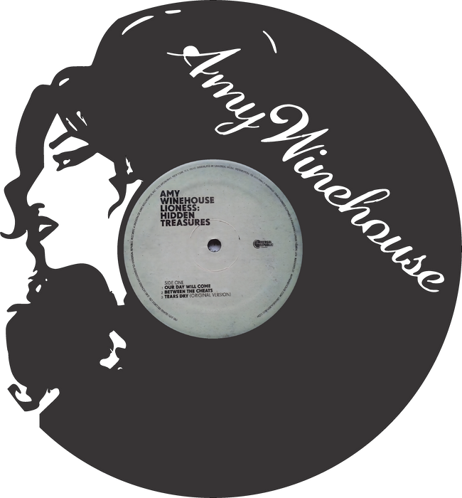 Amy Winehouse Laser Cut Vinyl Record artist representation or vinyl clock
