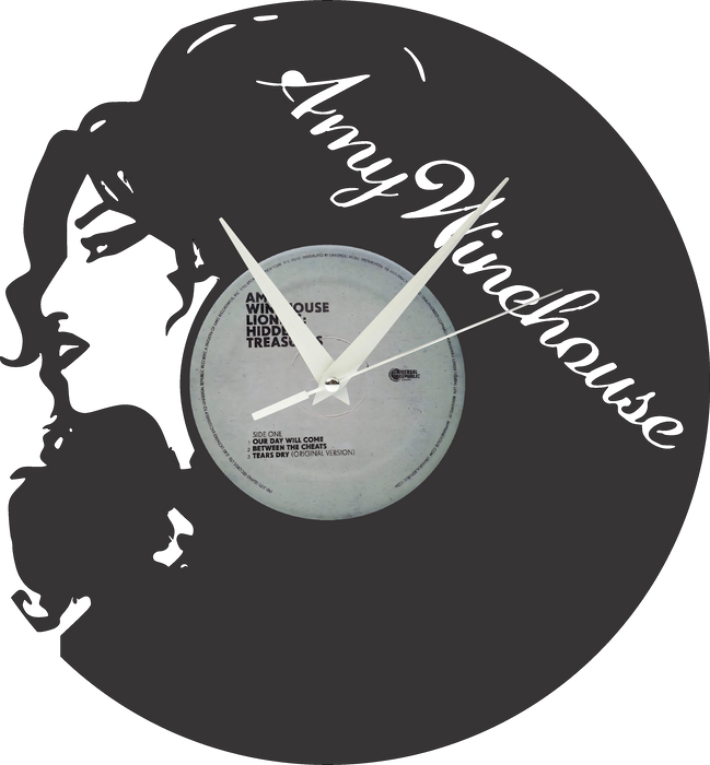 Amy Winehouse Laser Cut Vinyl Record artist representation or vinyl clock