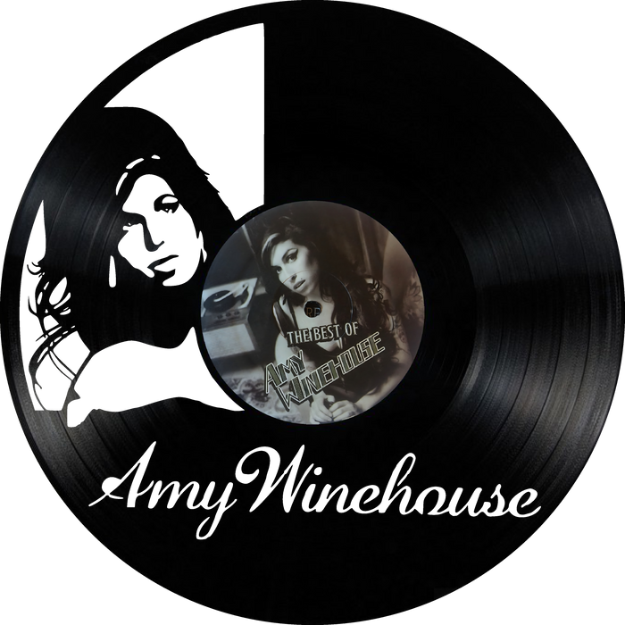 Amy Winehouse Laser Cut Vinyl Record artist representation or vinyl clock