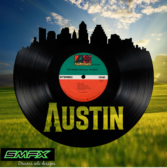 Austin Texas Laser Cut Vinyl Record artist representation