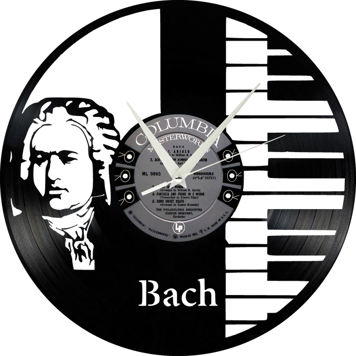 Bach Laser Cut Vinyl Record artist representation or vinyl clock