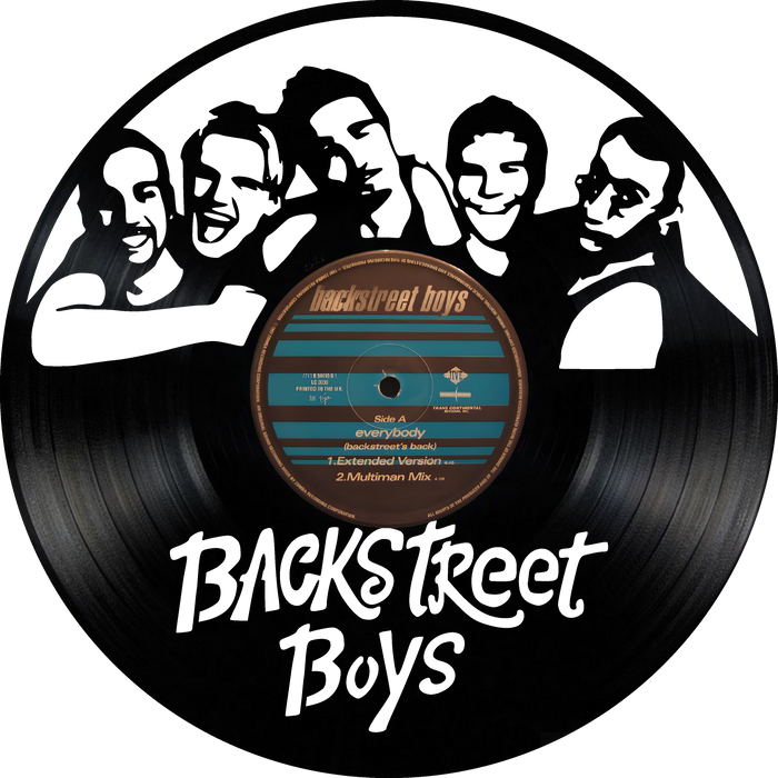 Back Street Boys Laser Cut Vinyl Record artist representation or vinyl clock