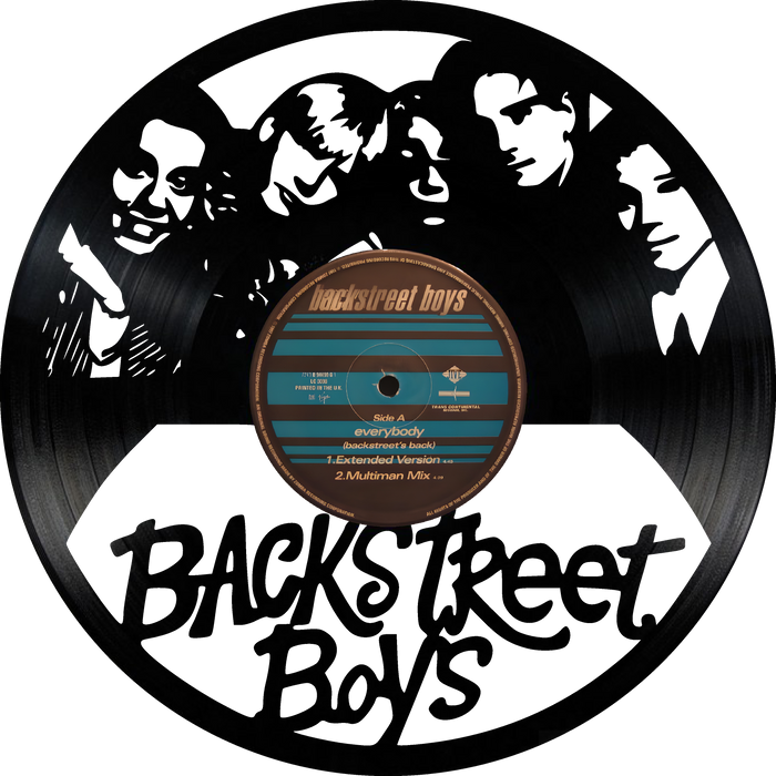 Back Street Boys Laser Cut Vinyl Record artist representation or vinyl clock