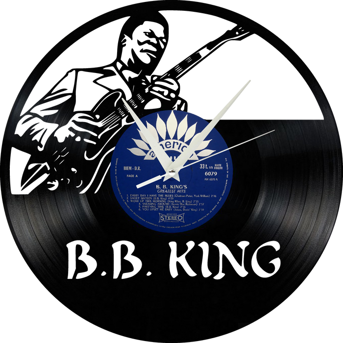 bb king Laser Cut Vinyl Record artist representation or vinyl clock