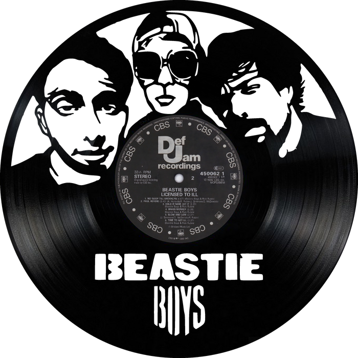 beastie boys Laser Cut Vinyl Record artist representation or vinyl clock