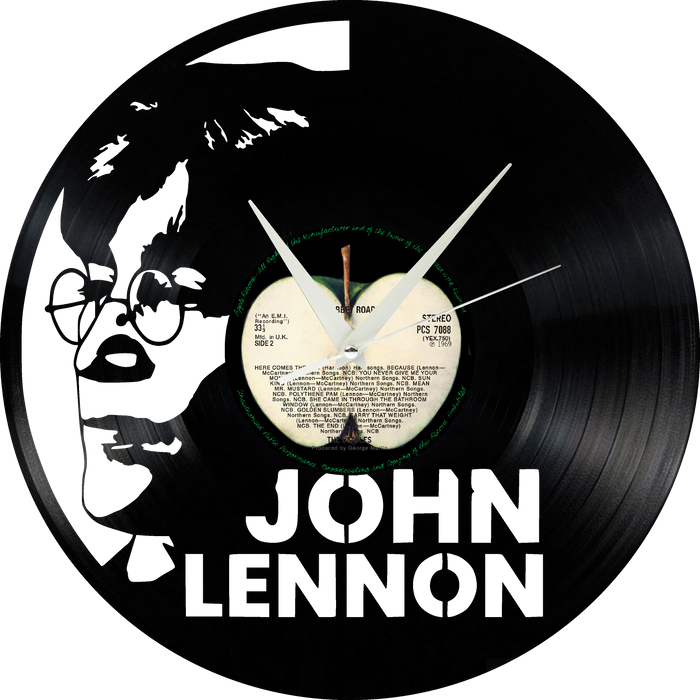 Beatles John Lennon Laser Cut Vinyl Record artist representation or vinyl clock