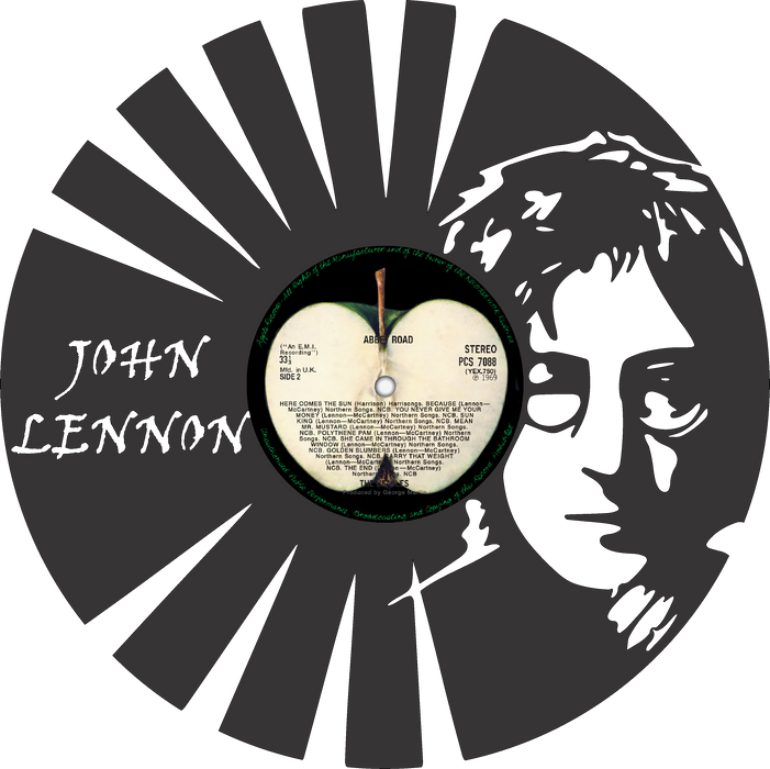 Beatles John Lennon Laser Cut Vinyl Record artist representation or vinyl clock