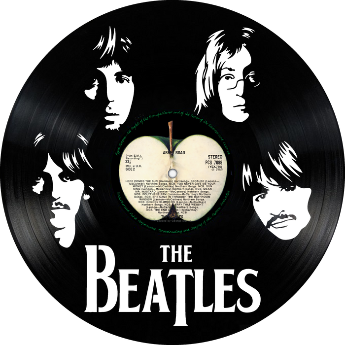 Beatles Laser Cut Vinyl Record artist representation or vinyl clock
