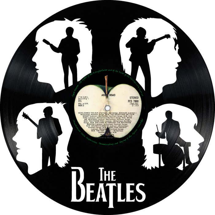 Beatles Laser Cut Vinyl Record artist representation or vinyl clock