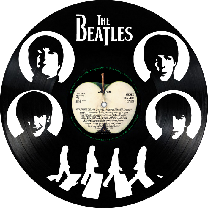 Beatles Laser Cut Vinyl Record artist representation or vinyl clock