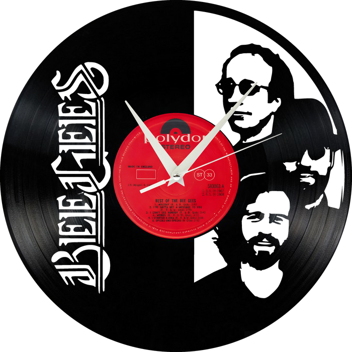 BEE GEES Laser Cut Vinyl Record artist representation or vinyl clock
