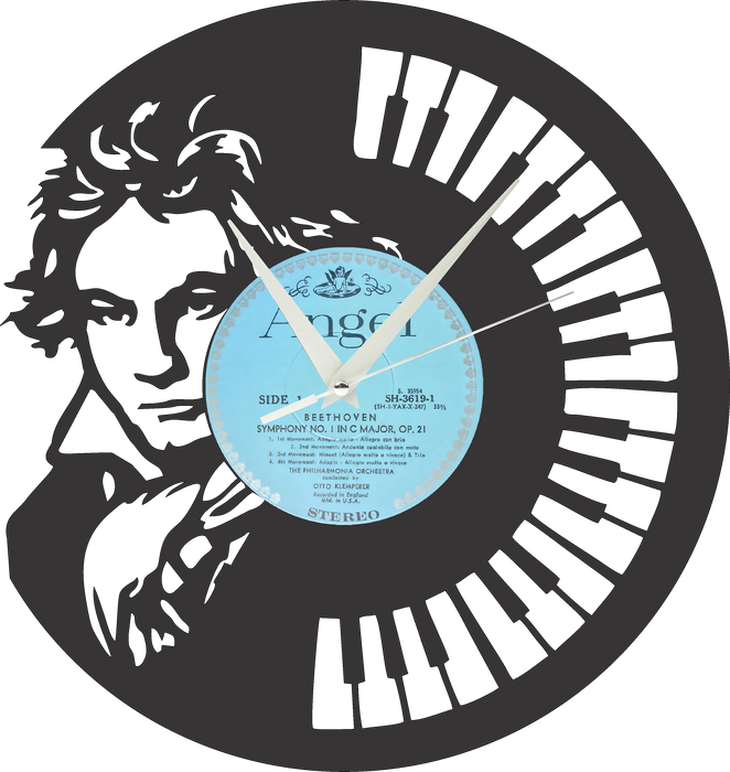 Beethoven Laser Cut Vinyl Record artist representation or vinyl clock